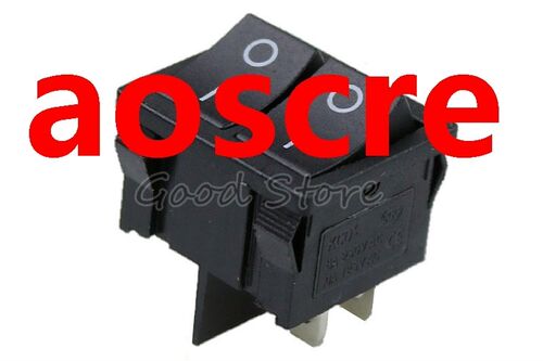 KCD5 On/Off Car Dashboard DPST 6A 250V 4pin Black Dual Snap-