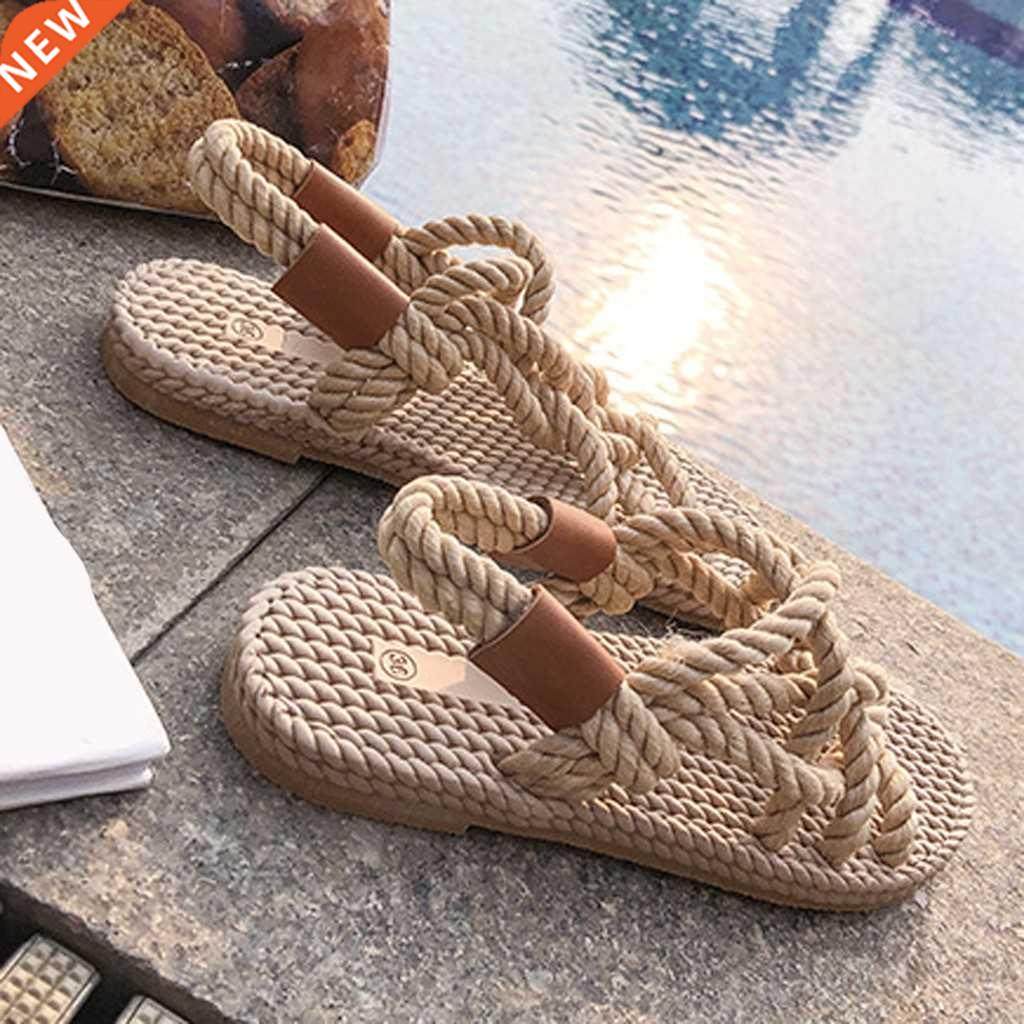 Sandals Woman Shoes Braided Rope with Traditional Casual Sty