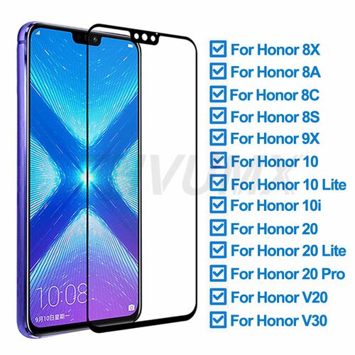9D Protective Glass On  Huawei Honor 8X 8A 8C 8S 9X Screen P