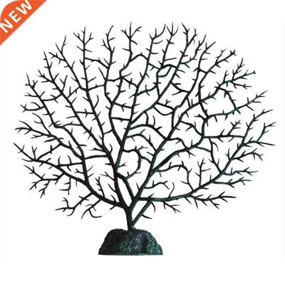 Black Soft Plastic Coral Aquarium Simulation Underwater Orna