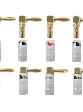 10Pcs Rght Angle Gold-Plated m Banana Plug Connector L Ty