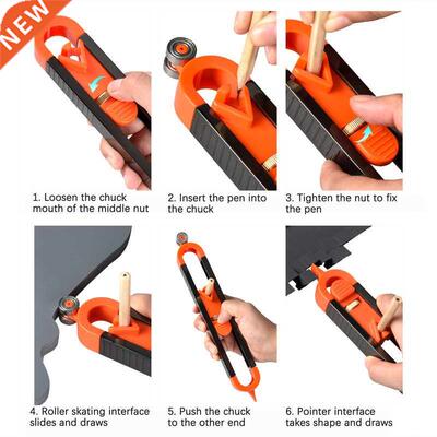 Contour scribing ruler, precision contour line scriber with