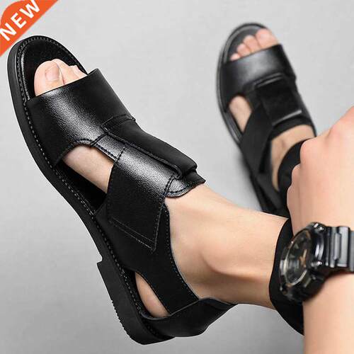 Summer Men Sandals High Qualit Leather Casual Shoes Men Brea