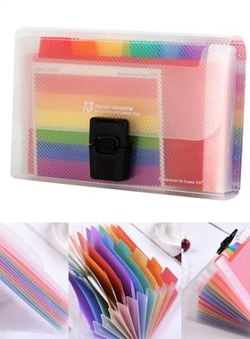 A6 Accordion File Folder Storage Expandable Rainbow Innner B