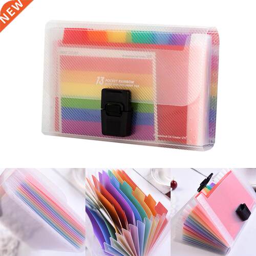 A6 Accordion File Folder Storage Expandable Rainbow Innner B