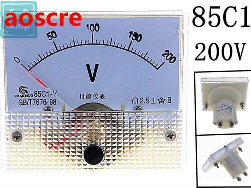1PCS 85C1 200V Analogue DC Voltage Needle Panel Meter Voltme
