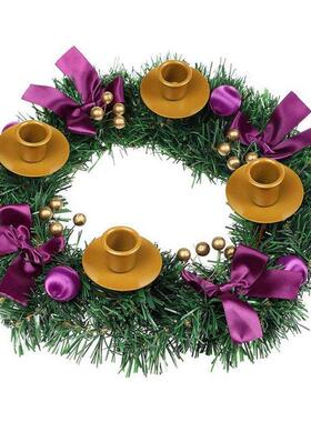 Purple Ribbon Christms Wreth dvent Grlnd Seson Ornmen