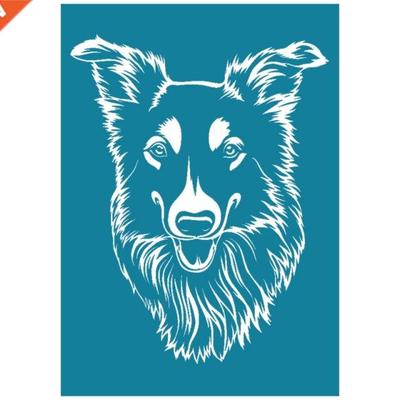 Border Collie Self Adhesive Silk Screen Printing Stencil Mes