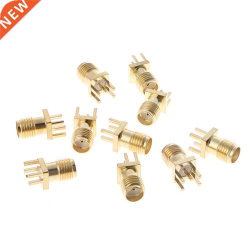 10 Pcs SMA Female Jack Solder Edge 1.6mm Space PCB Mount Str