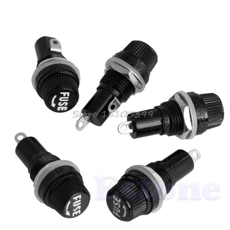 5Pcs 10A Chassis Panel Mount Fuse Holder Socket 适用于 5*20
