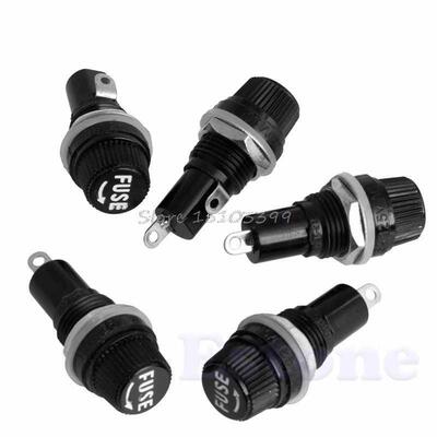 5Pcs 10A Chassis Panel Mount Fuse Holder Socket 适用于 5*20