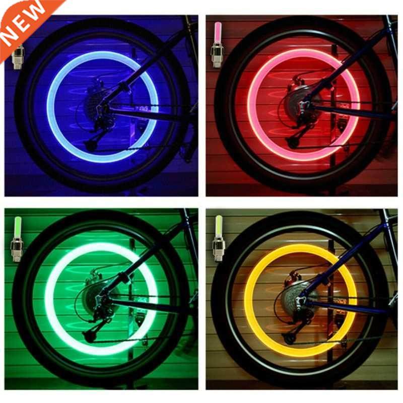 2PCS Bicycle LED Light Tire Valve Cap Bicycle Flash Light Mo