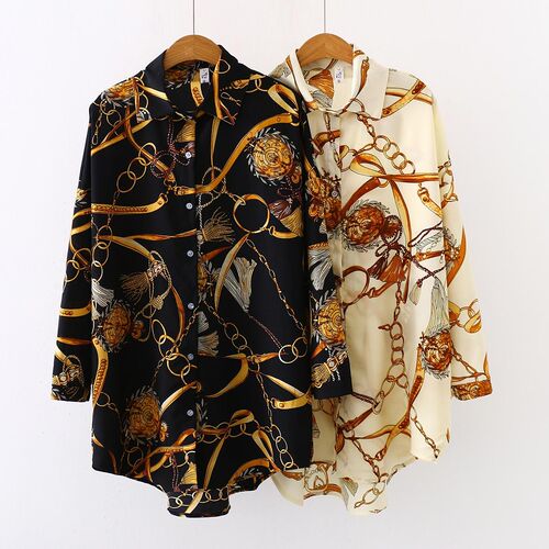 Fashion chained casual oversize Women Blouses 2020 Spring ch