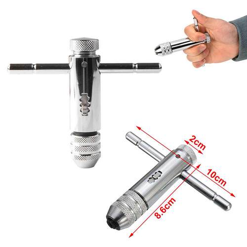 Adjustable T-Handle Ratchet Tap Holder Wrench M3-M8 Machine