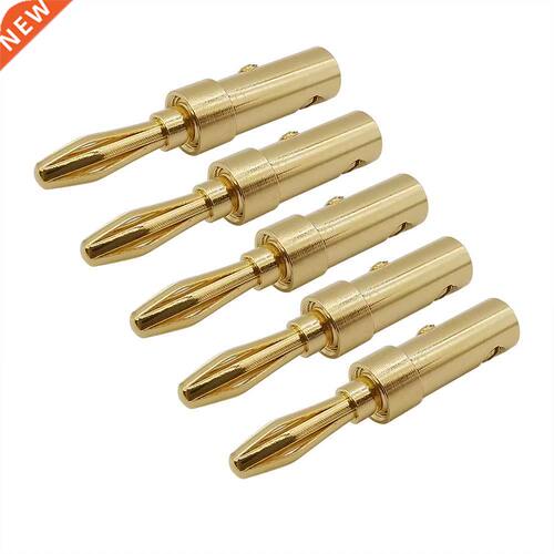 5Pcs Gold-plated 4mm Banana Plug Copper Audio Speaker Solder