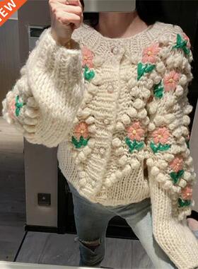 H.SA 2022 New Women Winter Handmade Sweater And Cardigans Fl