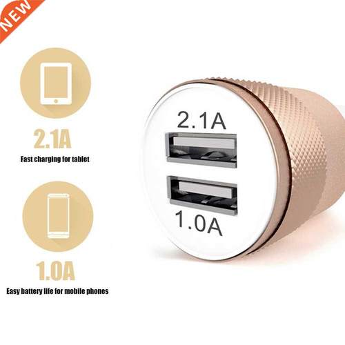 Personalized 2.1A Dual USB Car Charger Port Good Heat Dissip