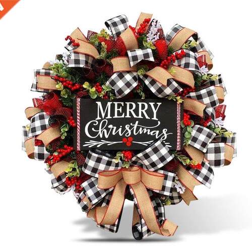 Chrstmas Wreath Bowknot Smulaton Fruts Decoraton Front