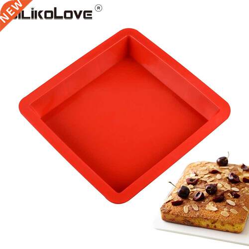 SILIKELOVE Non- Square Silicone Baking Pan Cake Mold 3D Dish