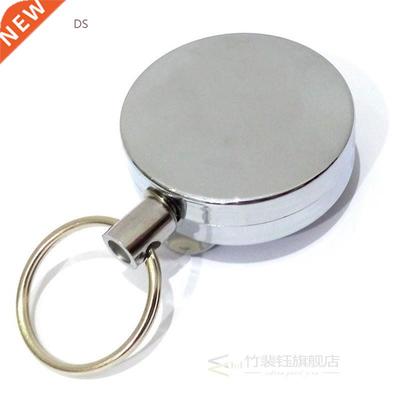 1PC Silver Metal Retractable Pull Badge Reel with Key Ring f
