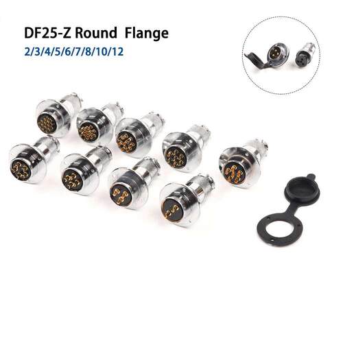 DF25 GX25 Electric Aviation Connectors Circular round flange