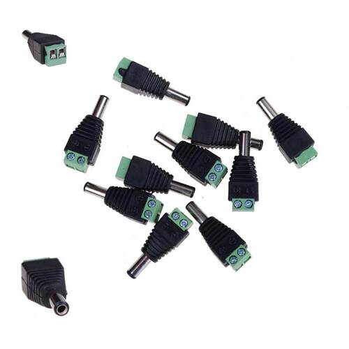 10 Pcs 12V 2. 5.5mm single color DC Power Male Plug Jack Ad