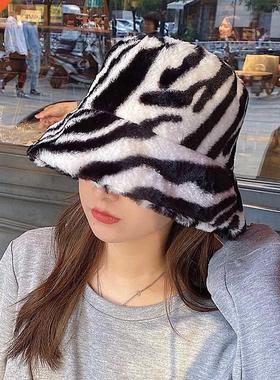 Fashion Faux Fur Winter Bucket Hat For Women Girl Solid Thic