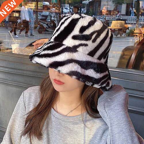 Fashion Faux Fur Winter Bucket Hat For Women Girl Solid Thic