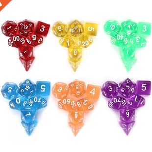 7pcs/Set Dichromatic Multi-sided Dices Digital Polyhedron Ac
