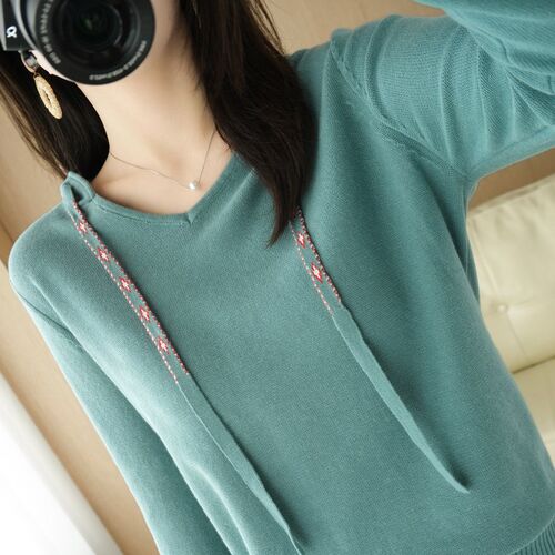 Spring and Autumn New Women's Hooded Sweater  Pure Cotto