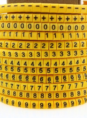 EC-3 Soft PVC Power Wire Number Marker Set No. 0 ~ 9 + - Cab