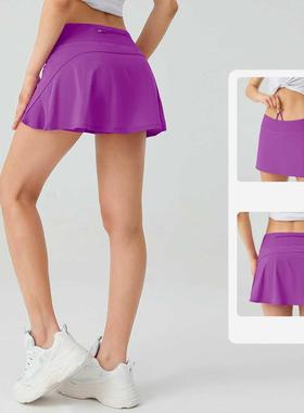 Lulu Tennis Female Shorts Skirt Gym Fitness Sport Yoga Skirt