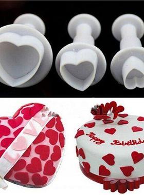 3pcs Various Love Heart Shape Silicone Cake Mold , Baking Si