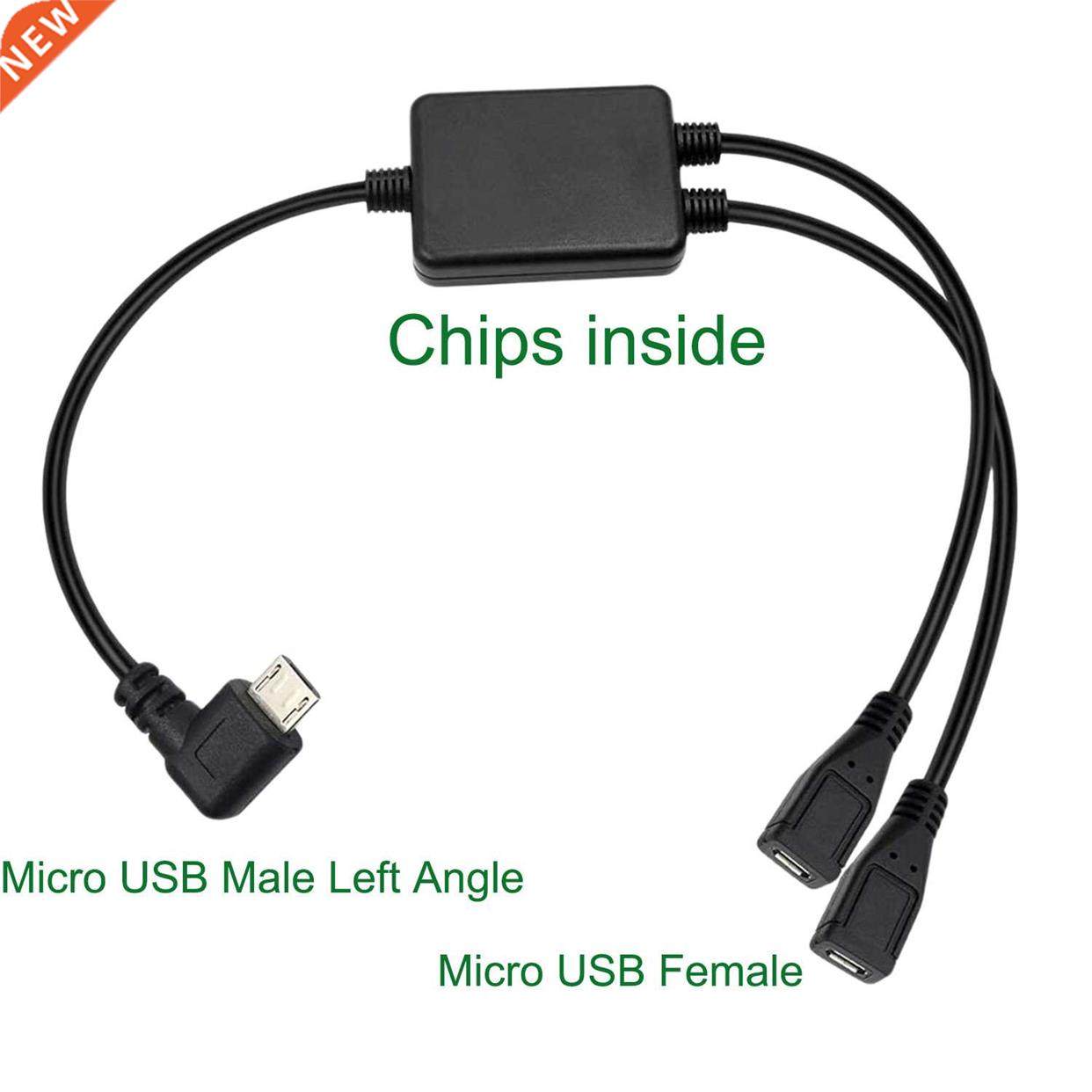 Multifunction USB 2 In 1 USB Micro 5 Pin Male Left Angled To