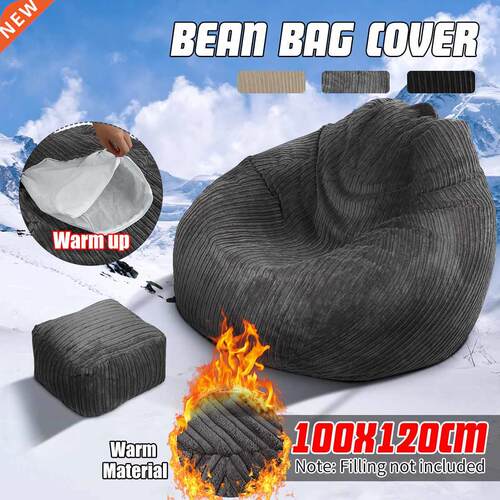 Large Lazy BeanBag Sofas Cover NO Filler Winter Warm Corduro