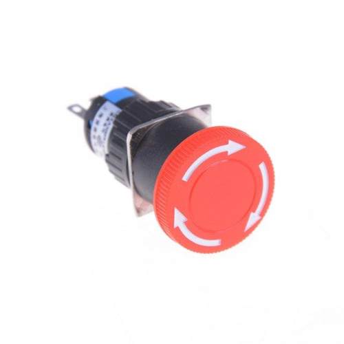 1pcs 16mm Red Mushroom Emergency Stop E-stop Switch 3 Pins N