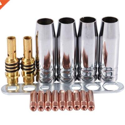 17Pcs/Set 15Ak Mig/ Welding Nozzle Contact Tips 0.8X25Mm M6