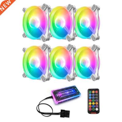 Coolmoon 120mm ARGB Cooling Fan PWM 6PIN Adjustable Mute PC