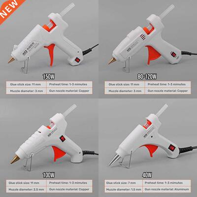40W 80W 100W 120W 150W EU/ Plug Hot Melt Glue Gun 7mm Glue