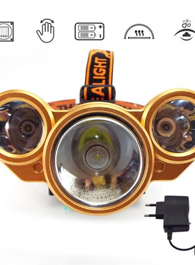 High Power Sensor 3 LED  Headlamp flashlight linterna fronta