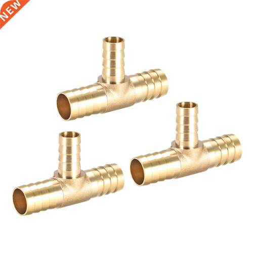 3pcs 16mm X 12mm X 16mm Brass Hose Reducer Barb Fitting Tee