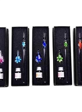 1Pcs Safe Package Vintage Glass Dip Dipping Pen Holder Signa