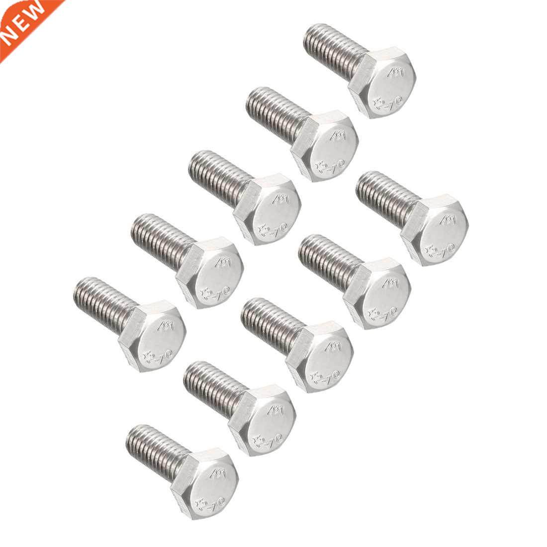 M6 Thread 16mm 304 Stainless Steel Hex Screws Bolts 10pcs