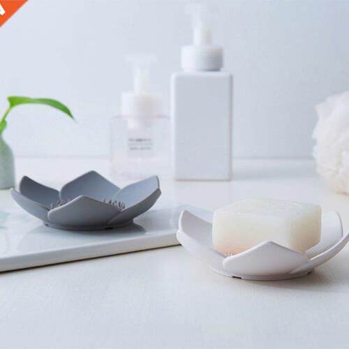 Flexible Silicone Bathroom Shower Soap Box Dish Storage Plat