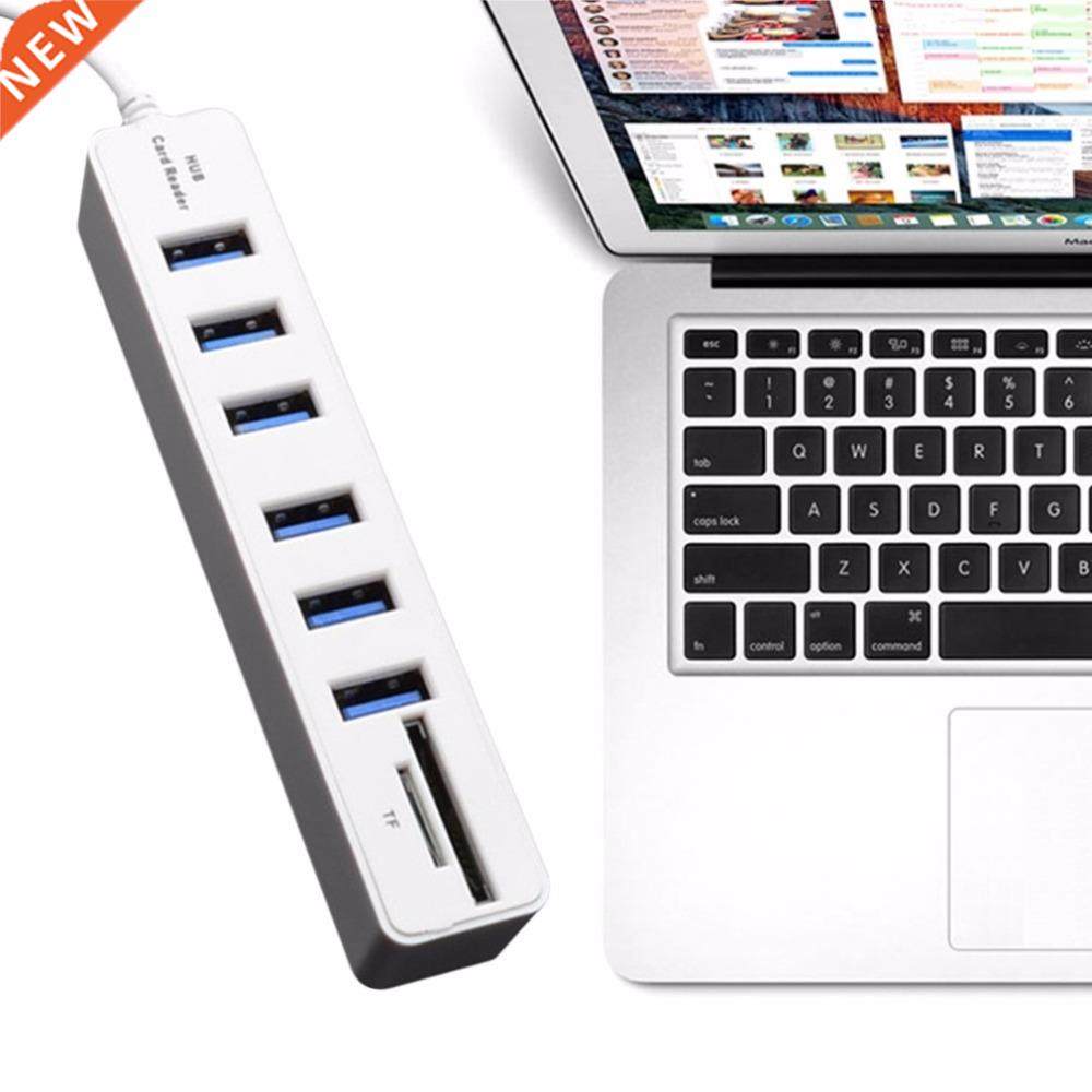 USB 2.0 Hub 6 Ports 480 Mbps TF/SD Card Reader USB Splitter