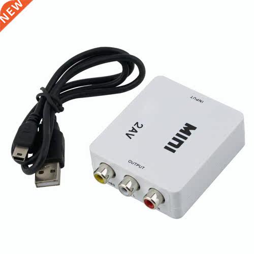 to RCA to AV 1080P 3RCA CVBS Video Box audio Converter For
