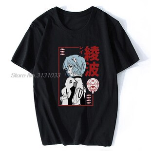 JAPAN Anime Rei Ayanami Evangelion Funny T Shirt Men New Bla