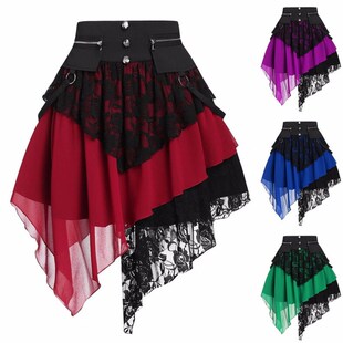 Skirts Women Fashion Retro Gothic Skirt Victorian Renaissanc