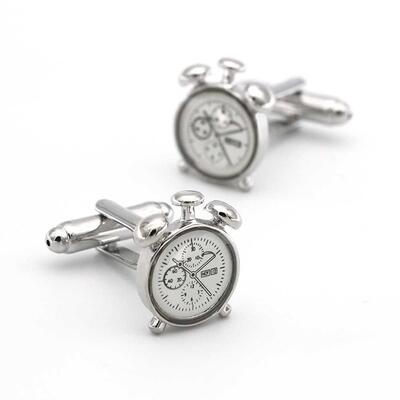 Men	s Clock Cufflink Copper Material White Color
