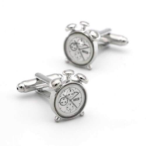 Men	s Clock Cufflink Copper Material White Color
